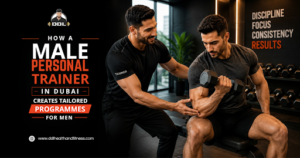 Male personal trainer in Dubai creating a tailored fitness programme