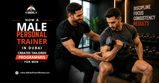 Male personal trainer in Dubai creating a tailored fitness programme