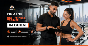 Best fitness trainer in Dubai guiding a client through a personalised workout
